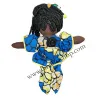 Poupée Ama africaine artisanale 30cm coton kenté tresses perles bébé dos jouet déco éducation culture.