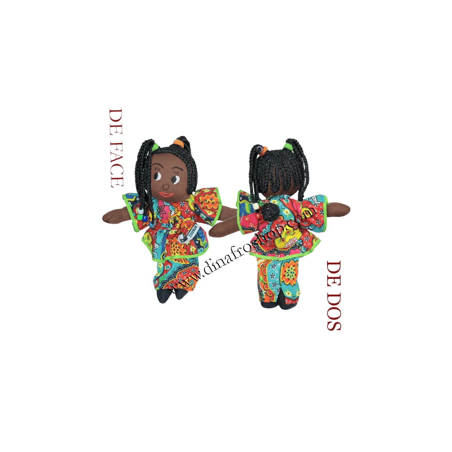 Poupée africaine artisanale Kossiwa coton 100% avec bébé au dos jouet éducatif culture Afrique 30cm.