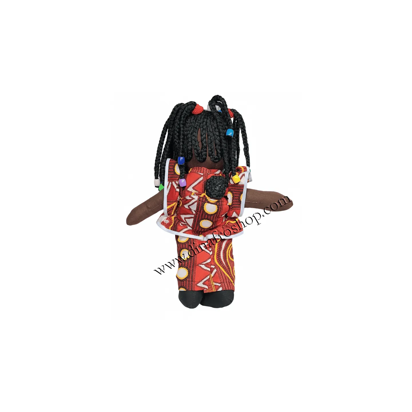 Poupée Adjo avec bébé africaine unique fabrication main habits wax cadeau ethnique famille.