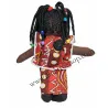 Poupée Adjo avec bébé africaine unique fabrication main habits wax cadeau ethnique famille.