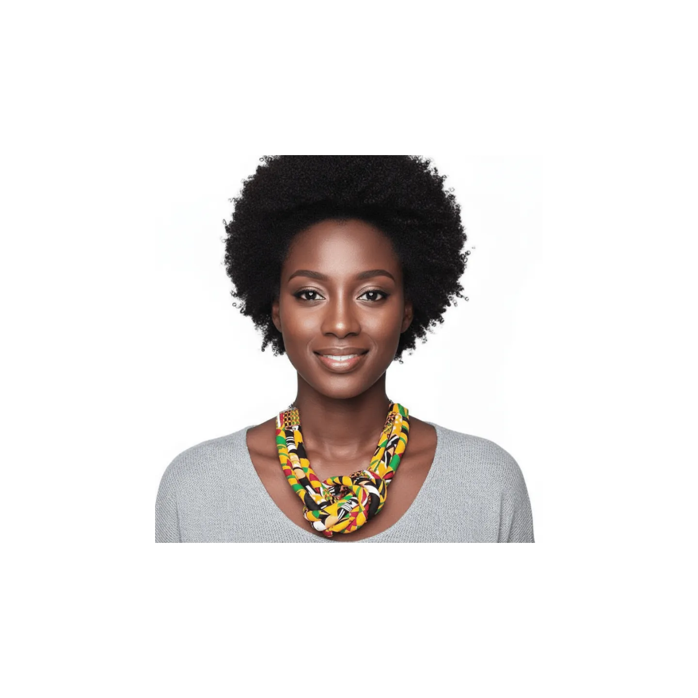 Collier plastron en tissu africain “ kente”