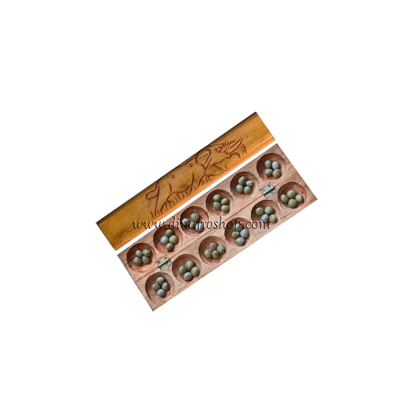 Awalé Mancala jeu de société africain en bois teck