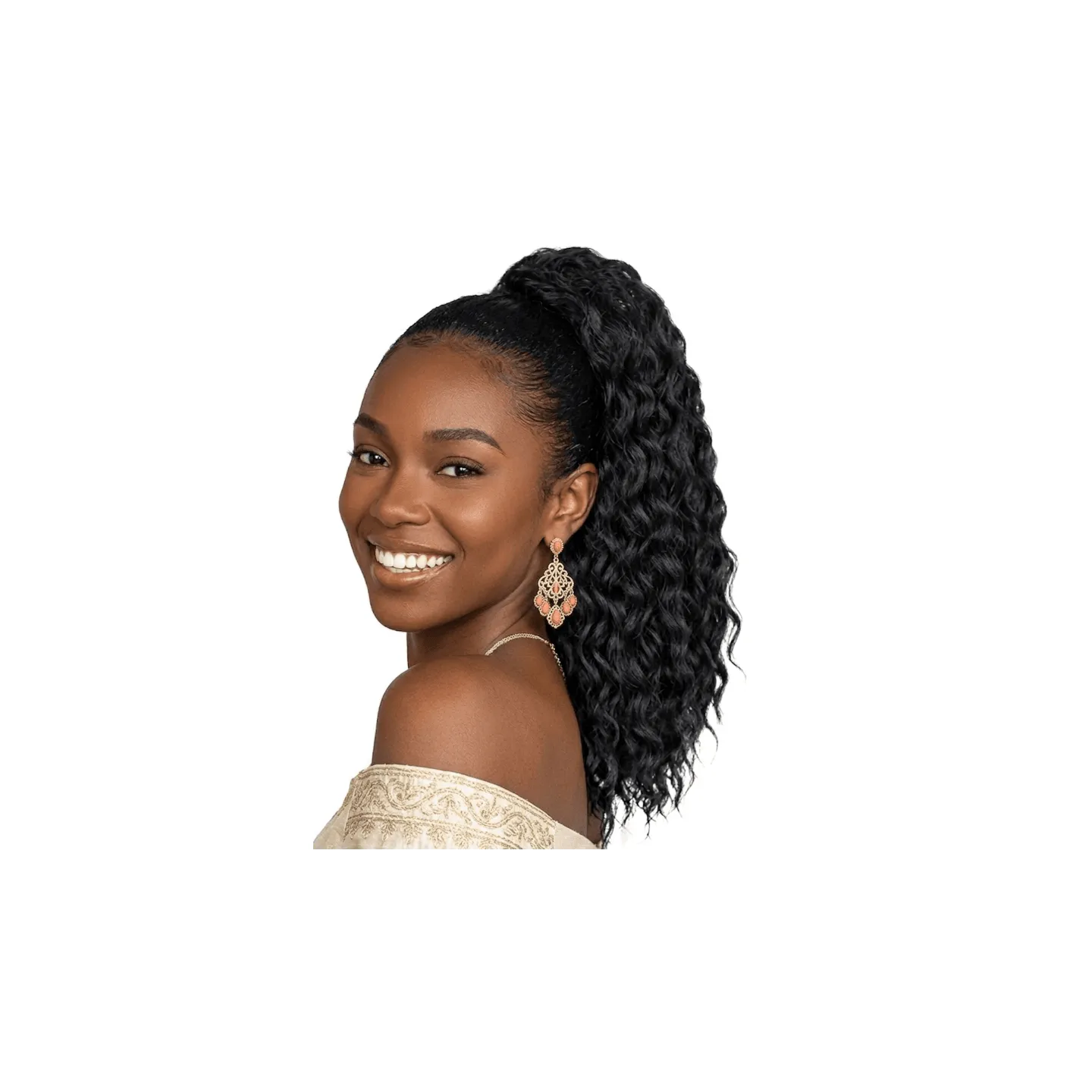 Postiche Ponytail cheveux bouclés
