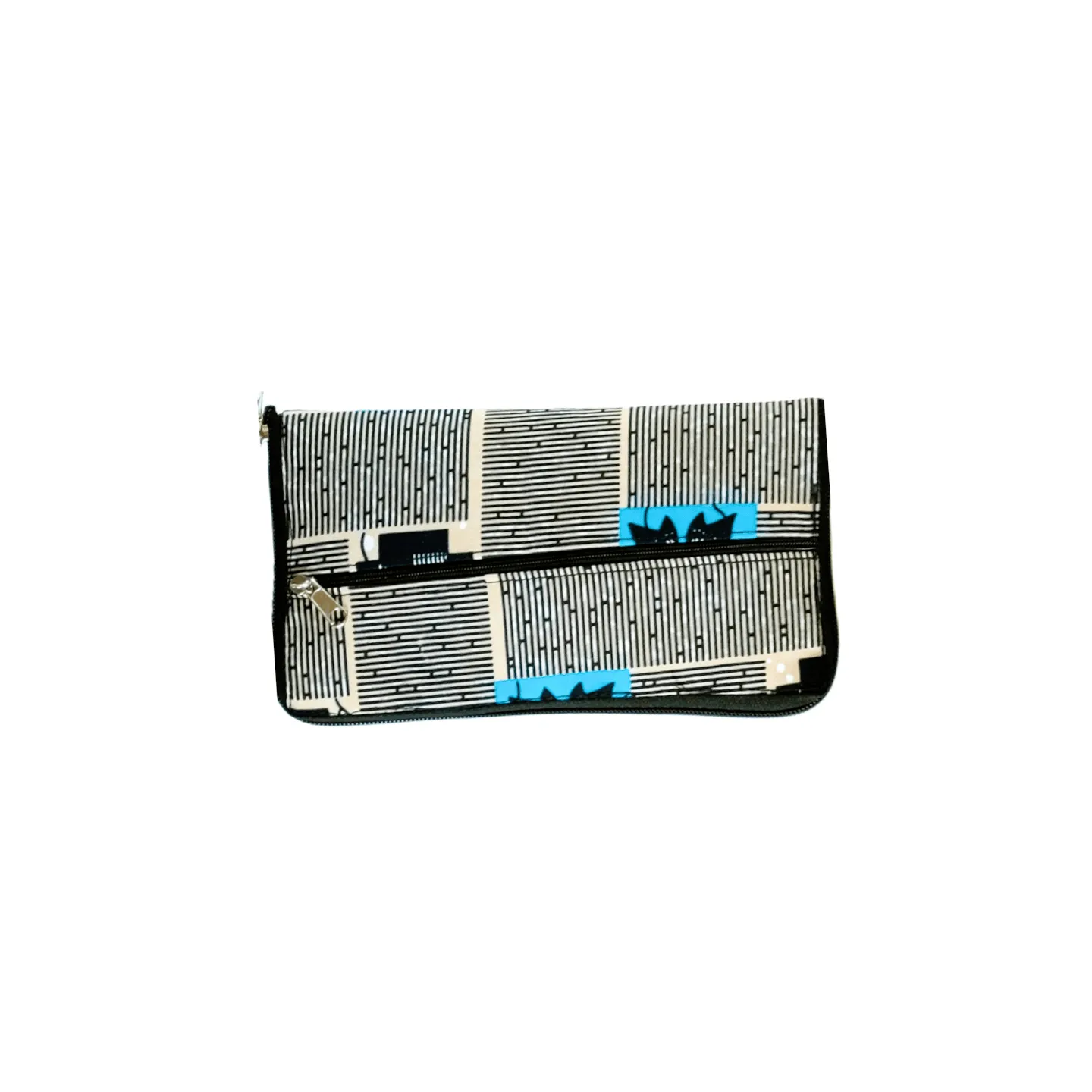 Tote Bag Wax pliable motif géométrique bleu gris - sac