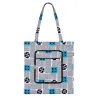 Tote Bag Wax pliable motif géométrique bleu gris - sac