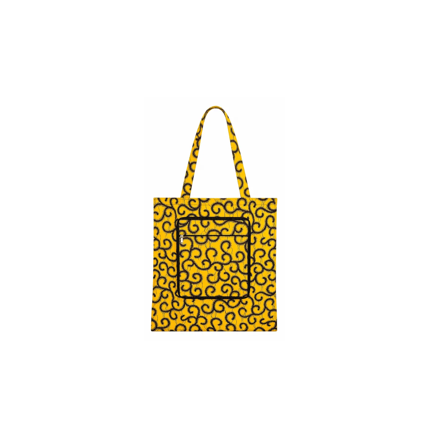 Tote Bag Wax pliable motif jaune rouge noir - sac cabas coloré Dina Afro Shop