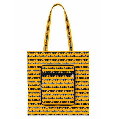 Tote Bag Wax pliable motif jaune noir - sac cabas compact Dina Afro Shop