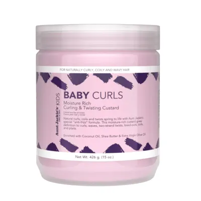 Aunt Jackie’s Kids Baby Curls Custard Boucles & Twists – Gelée Hydratante Anti-Frisottis 426 g