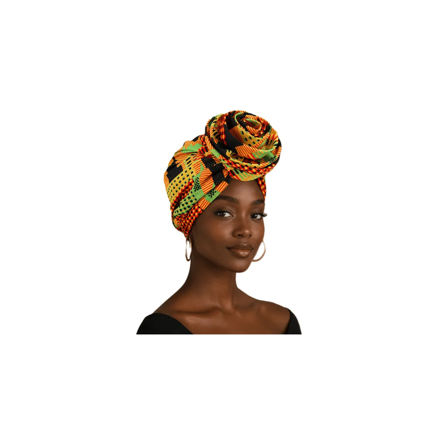 Bonnet turban wax motifs africains doublure satin