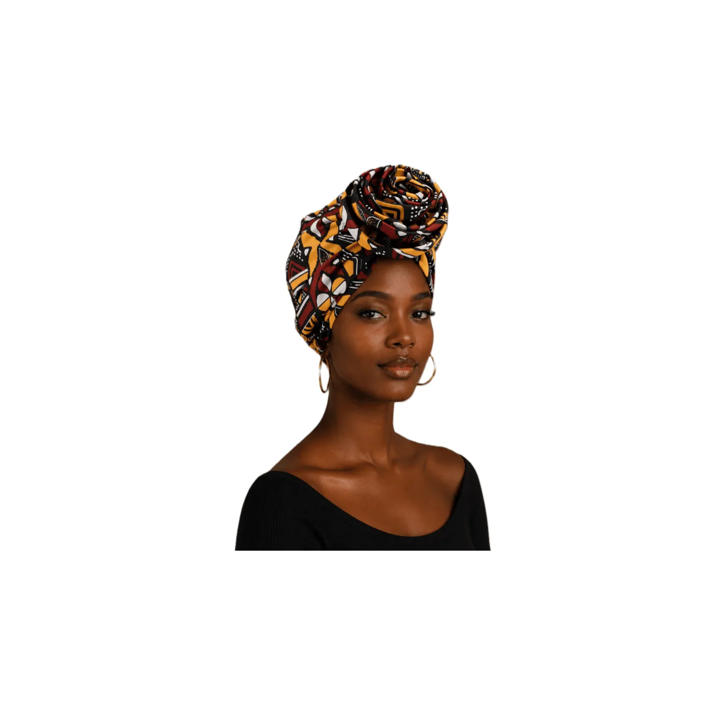 Bonnet turban en tissu africain Ankara déjà noué