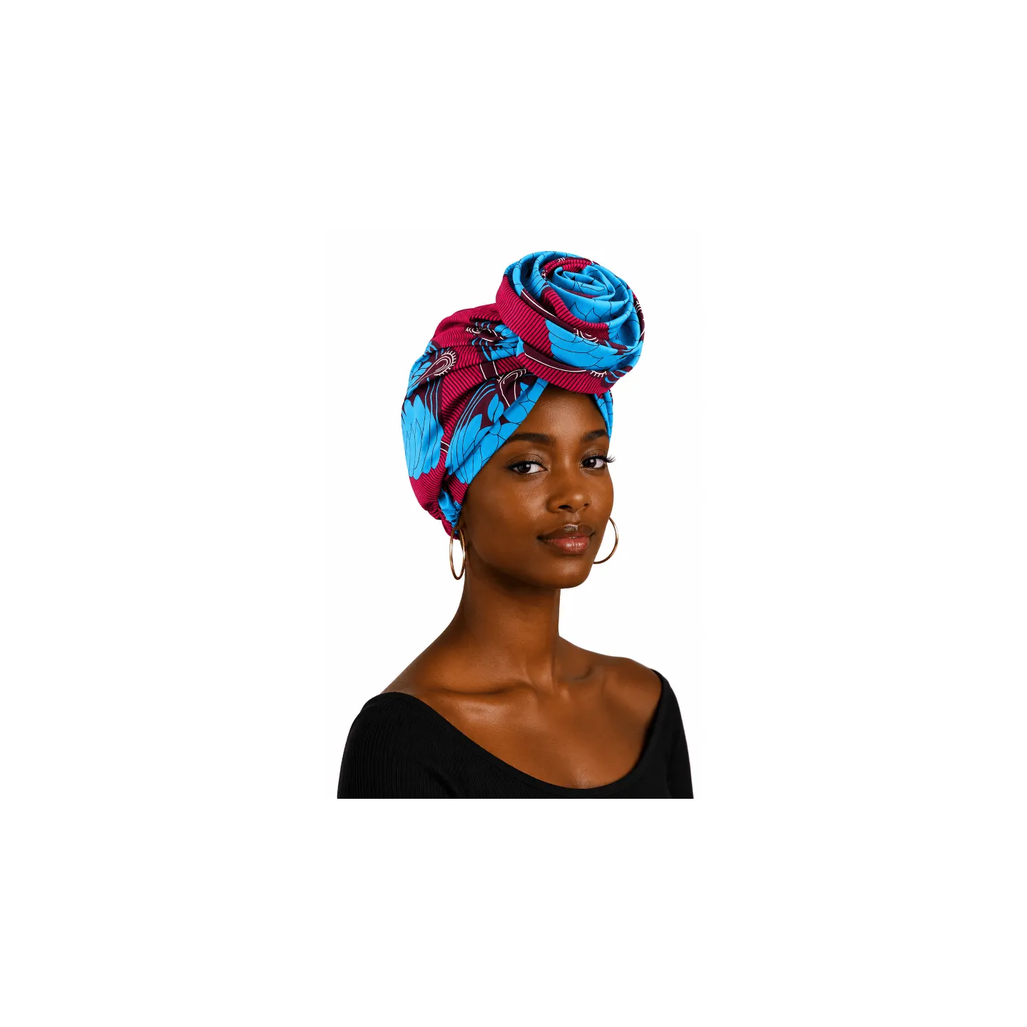 Bonnet pré-noué en rosace imprimé africain