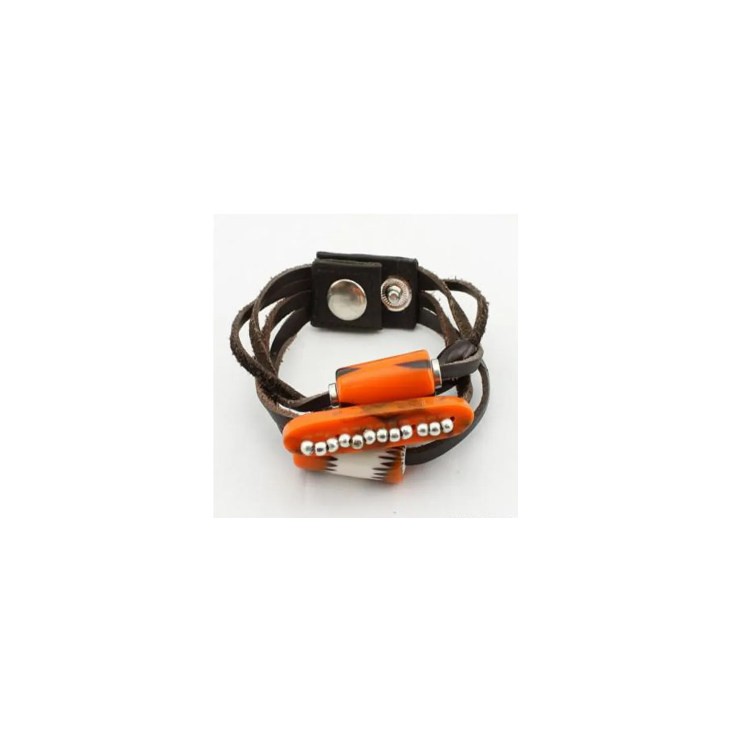 Bracelet cuir résine métal