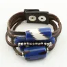 Bracelet cuir résine métal