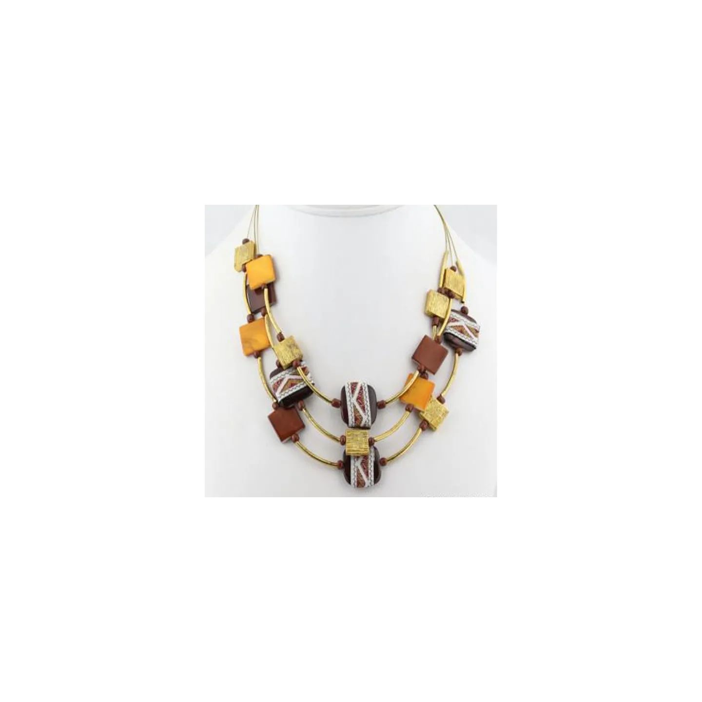 Parure collier et boucles d'oreille style aztèque