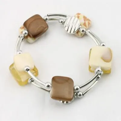 Bracelet verre métal nacre