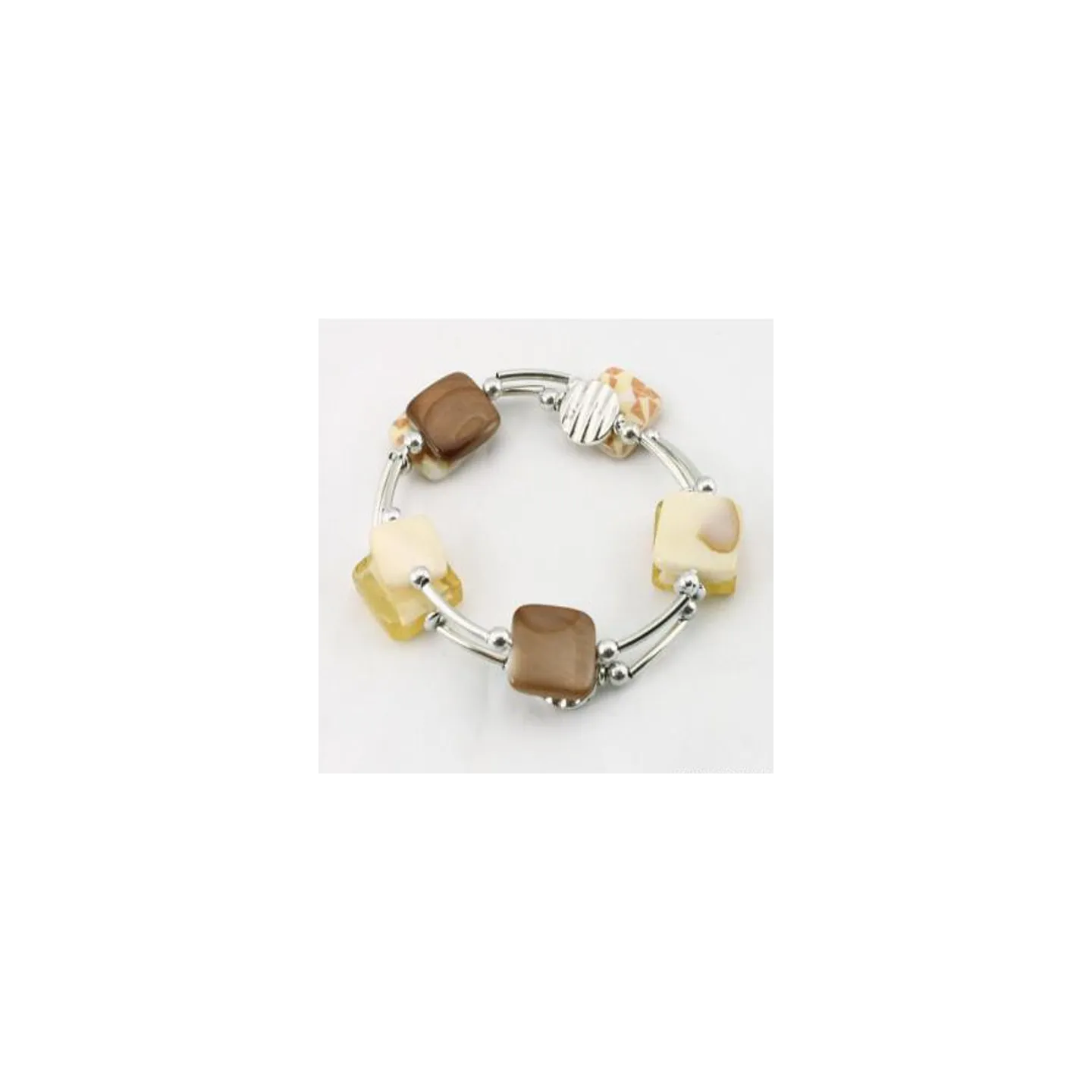 Bracelet verre métal nacre