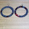 Parure boucles d'oreilles et bracelet en tissu wax