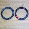 Parure boucles d'oreilles et bracelet en tissu wax