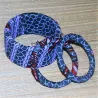 Parure boucles d'oreilles et bracelet en tissu wax