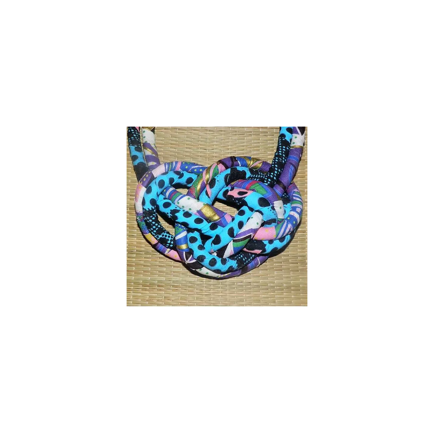 Collier plastron 2 rangées en tissu wax