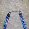 Collier plastron 2 rangées en tissu wax