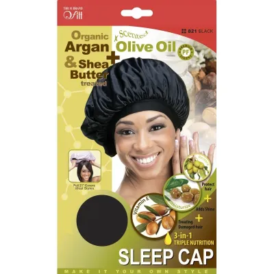 Bonnet de nuit en satin à l'huile d'argan