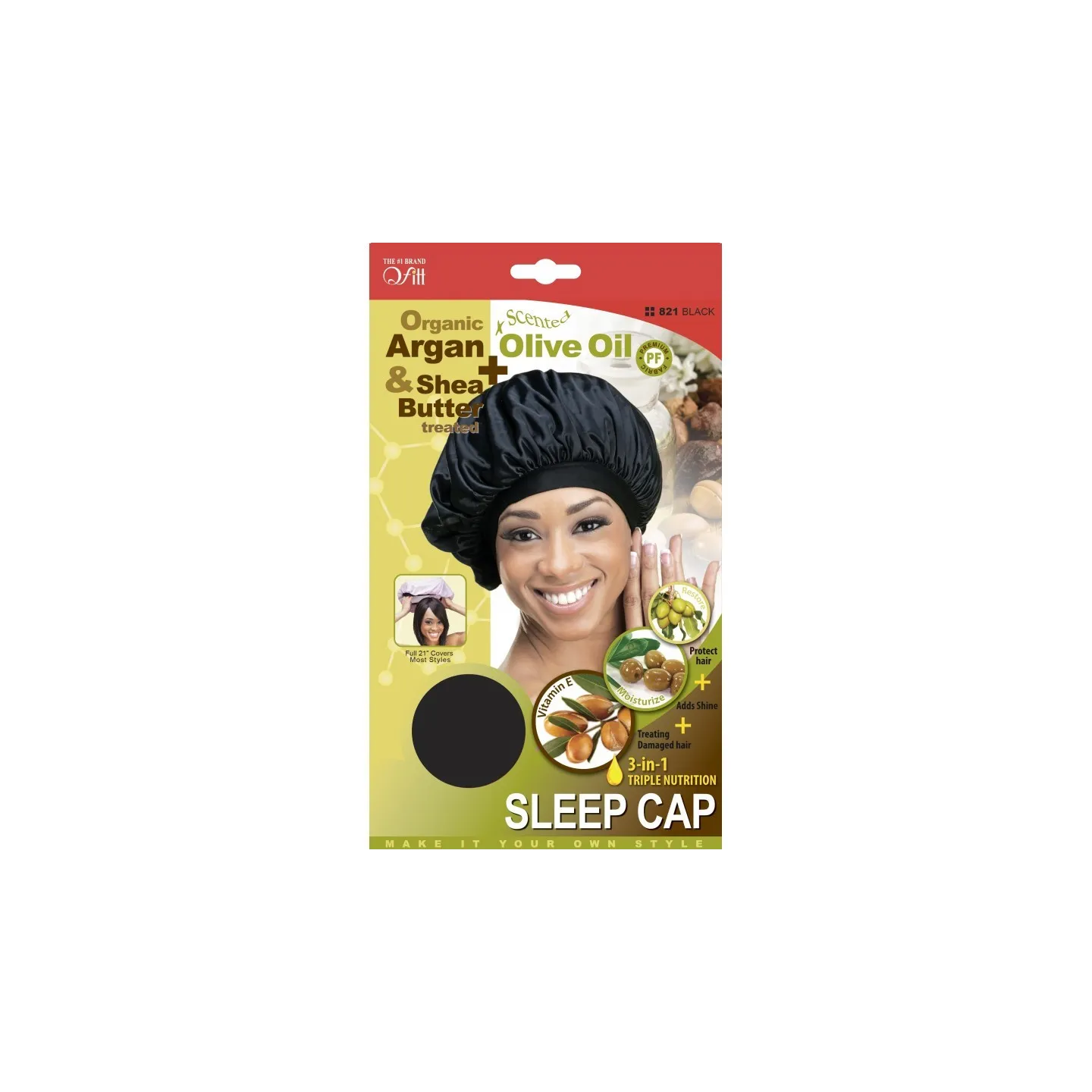 Bonnet de nuit en satin à l'huile d'argan
