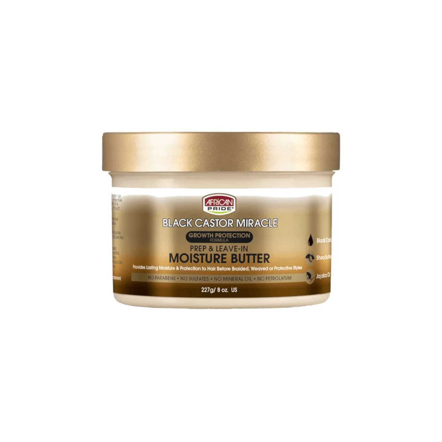 Black Castor Miracle Prep & Leave-In Moisture Butter (Beurre Hydratant sans rinçage) African Pride 227g