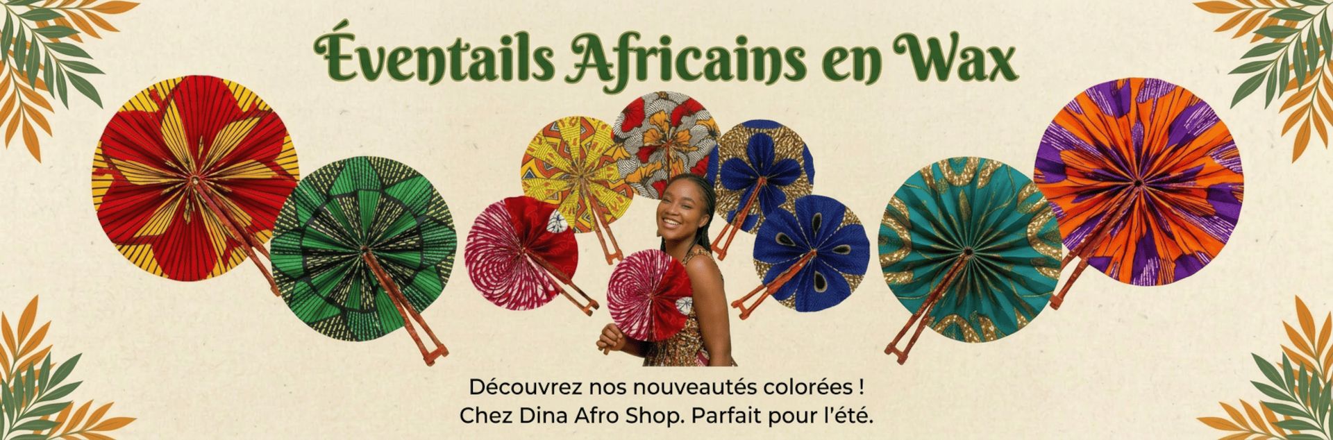 Éventails africains en wax et bogolan